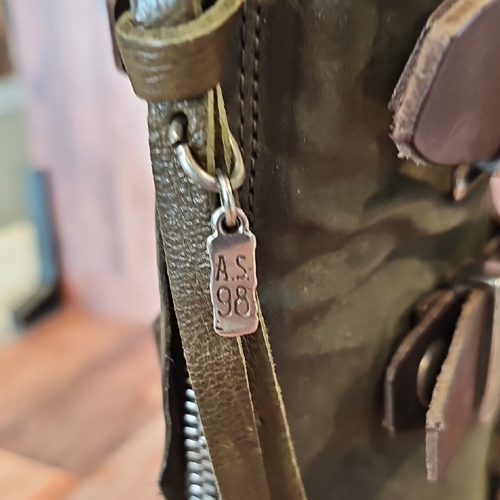 A.S.98 Green Leather Buckle Boots - Picture 7 of 11
